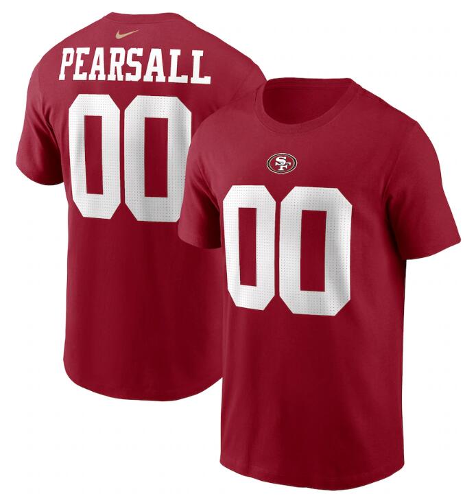Men's San Francisco 49ers Ricky Pearsall Nike Scarlet 2024 NFL Draft First Round Player T-Shirt