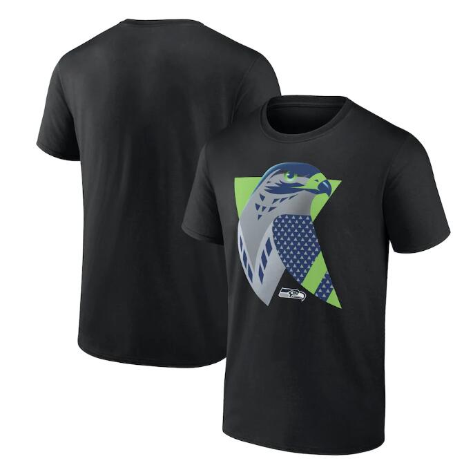 Men's Seattle Seahawks Black 2024 NFL Draft Illustrated T-Shirt