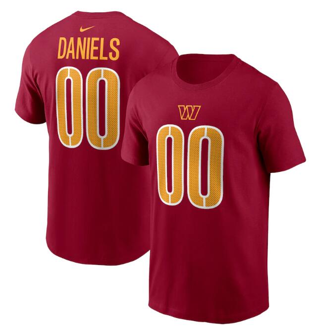 Men's Washington Commanders Jayden Daniels Nike Burgundy 2024 NFL Draft First Round Player T-Shirt Men's Washington Commanders Jayden Daniels Nike Burgundy 2024 NFL Draft First Round Player T-Shirt