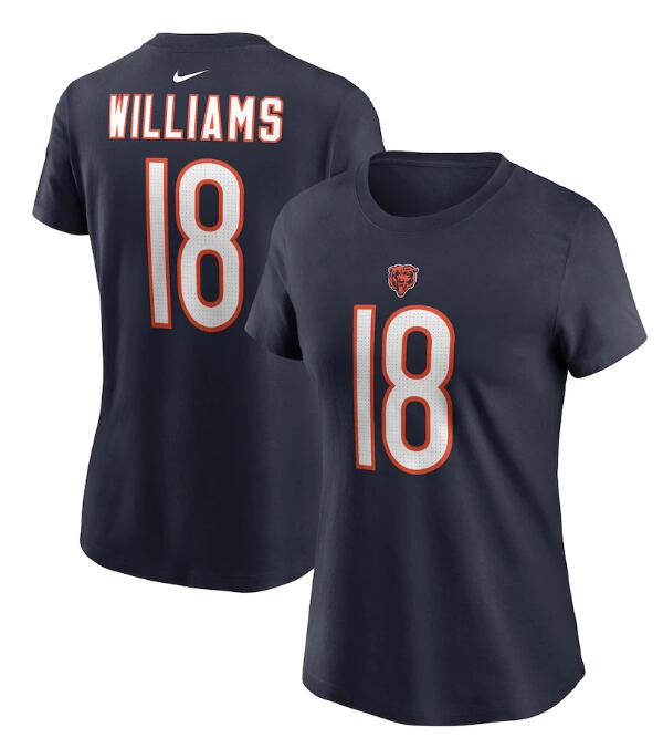 Women's Chicago Bears Caleb Williams Nike Navy 2024 NFL Draft First Round Player T-Shirt