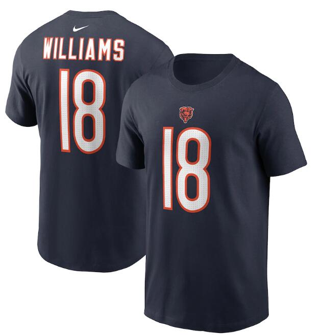 Youth Chicago Bears Caleb Williams Nike Navy 2024 NFL Draft First Round Pick Fuse Name & Number T-Shirt