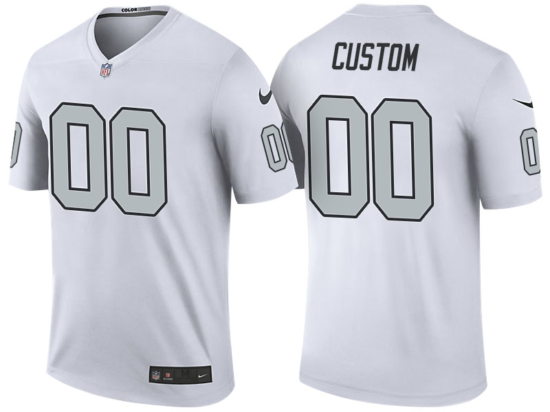 Oakland Raiders White Color Rush Legend Customized Jersey