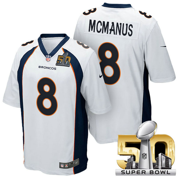 Denver Broncos #8 Brandon McManus White 2016 Super Bowl 50 Elite Jersey Denver Broncos #8 Brandon McManus White 2016 Super Bowl 50 Elite Jersey