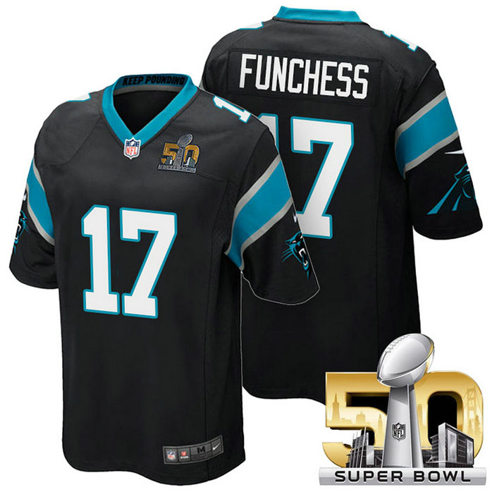 Carolina Panthers #17 Devin Funchess Black 2016 Super Bowl 50 Elite Jersey Carolina Panthers #17 Devin Funchess Black 2016 Super Bowl 50 Elite Jersey
