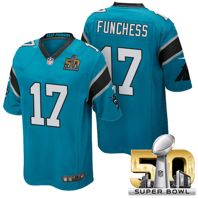 NFC Champions Carolina Panthers #17 Devin Funchess Blue 2016 Super Bowl 50 Elite Jersey NFC Champions Carolina Panthers #17 Devin Funchess Blue 2016 Super Bowl 50 Elite Jersey