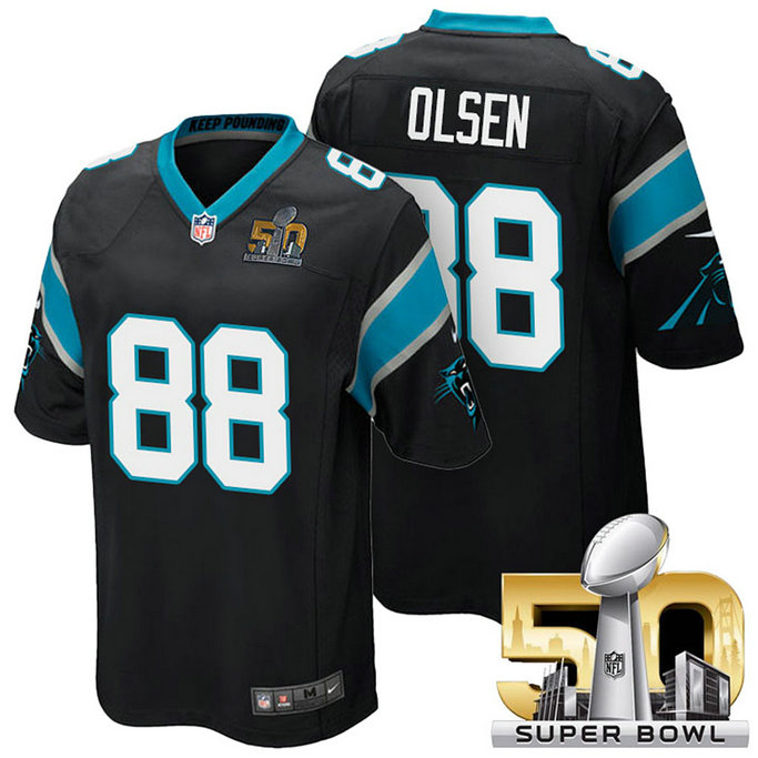 NFC Champions Carolina Panthers #88 Greg Olsen Black 2016 Super Bowl 50 Elite Jersey NFC Champions Carolina Panthers #88 Greg Olsen Black 2016 Super Bowl 50 Elite Jersey