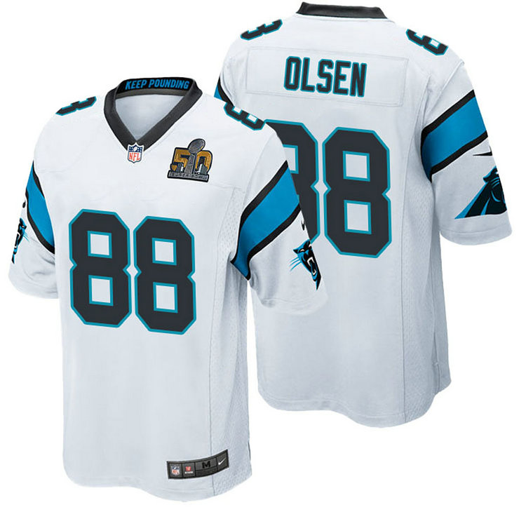 Carolina Panthers #88 Greg Olsen White 2016 Super Bowl 50 Elite Jersey Carolina Panthers #88 Greg Olsen White 2016 Super Bowl 50 Elite Jersey