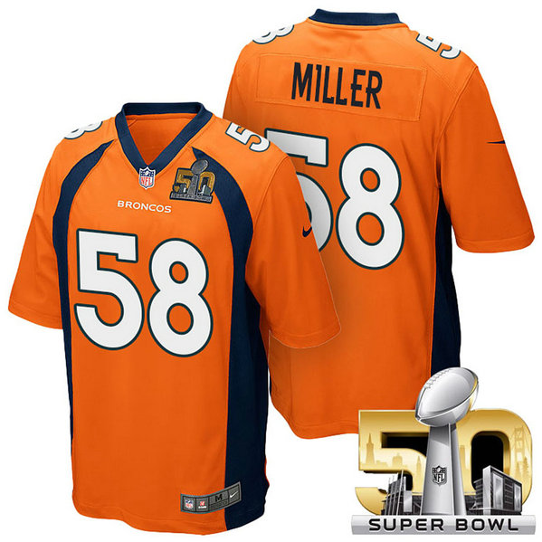 Denver Broncos #58 Von Miller Orange 2016 Super Bowl 50 Elite Jersey Denver Broncos #58 Von Miller Orange 2016 Super Bowl 50 Elite Jersey