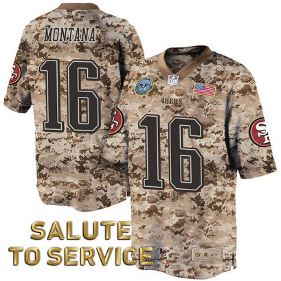 San Francisco 49ers #16 Joe Montana Salute to Service Digital Camo Jersey San Francisco 49ers #16 Joe Montana Salute to Service Digital Camo Jersey