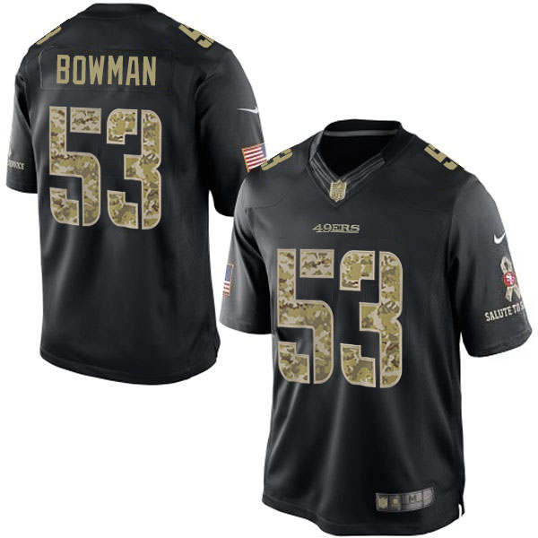 San Francisco 49ers #53 NaVorro Bowman Black Salute To Service Jersey