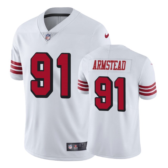 San Francisco 49ers #91 Arik Armstead White Vapor Untouchable Color Rush Limited Player Jersey