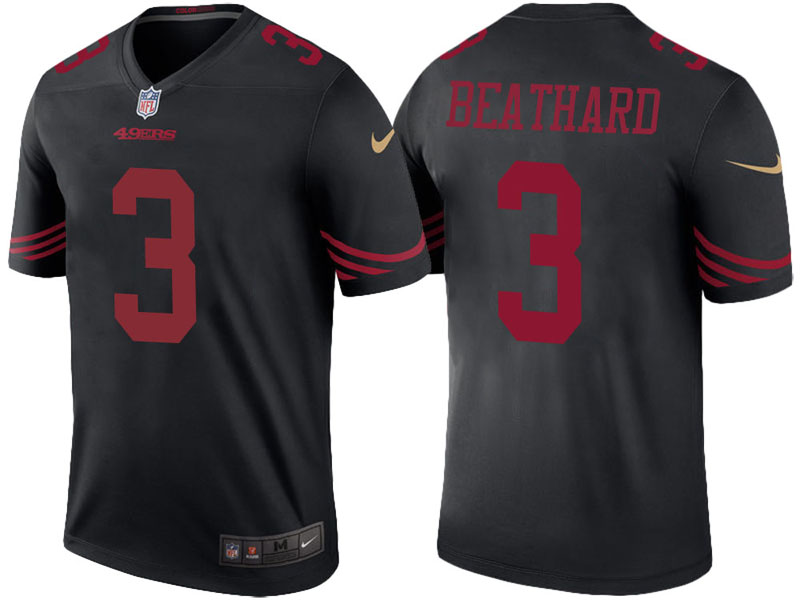 San Francisco 49ers #3 C.J. Beathard Black Color Rush Legend Jersey San Francisco 49ers #3 C.J. Beathard Black Color Rush Legend Jersey