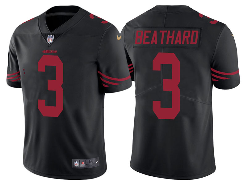 San Francisco 49ers #3 C.J. Beathard Black Color Rush Limited Jersey - Light Up Thursday Night San Francisco 49ers #3 C.J. Beathard Black Color Rush Limited Jersey - Light Up Thursday Night