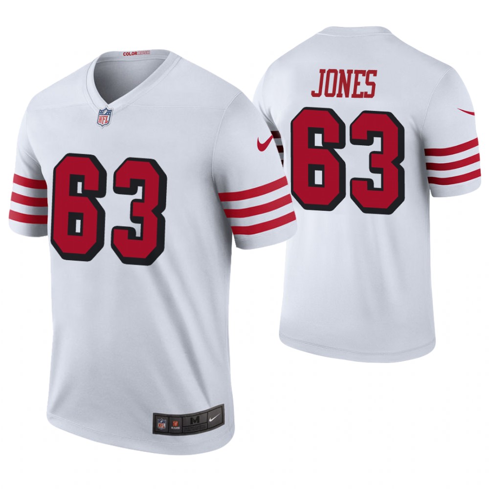 San Francisco 49ers #63 Chris Jones White Color Rush Legend Jersey San Francisco 49ers #63 Chris Jones White Color Rush Legend Jersey