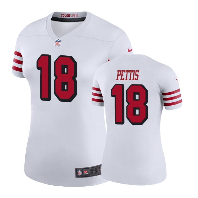 Women San Francisco 49ers #18 Dante Pettis White Color Rush Legend Player Jersey Women San Francisco 49ers #18 Dante Pettis White Color Rush Legend Player Jersey