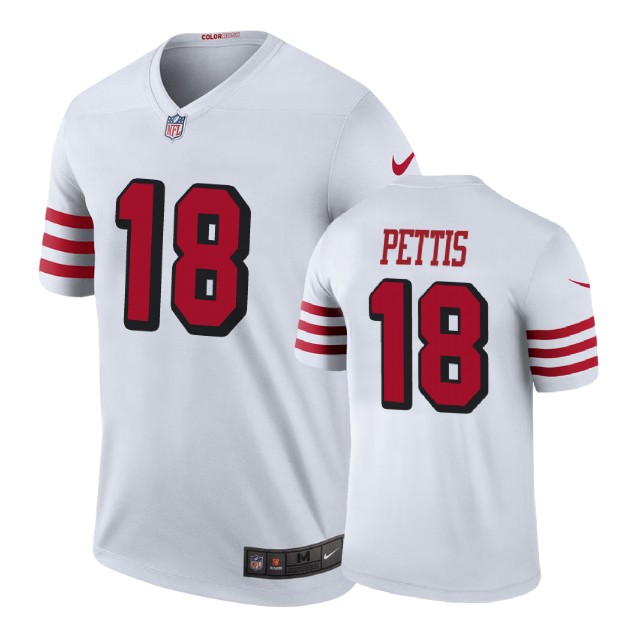 San Francisco 49ers #18 Dante Pettis White Color Rush Legend Player Jersey San Francisco 49ers #18 Dante Pettis White Color Rush Legend Player Jersey