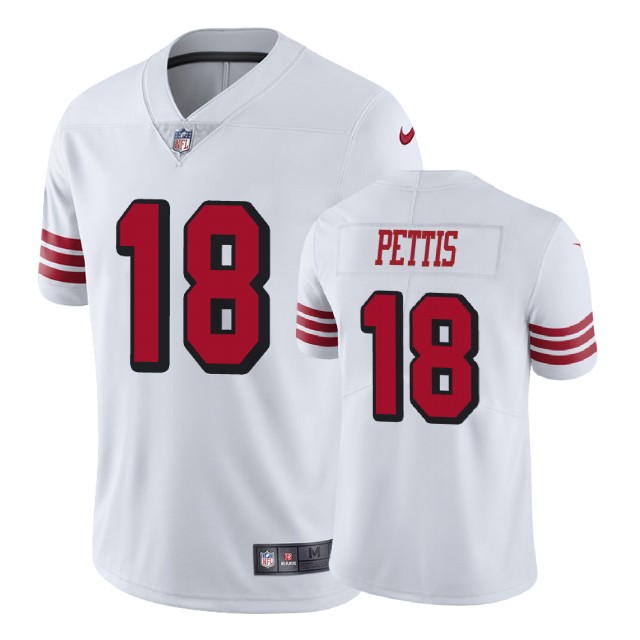 San Francisco 49ers #18 Dante Pettis White Vapor Untouchable Color Rush Limited Player Jersey San Francisco 49ers #18 Dante Pettis White Vapor Untouchable Color Rush Limited Player Jersey