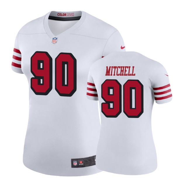 Women San Francisco 49ers #90 Earl Mitchell White Color Rush Legend Player Jersey Women San Francisco 49ers #90 Earl Mitchell White Color Rush Legend Player Jersey