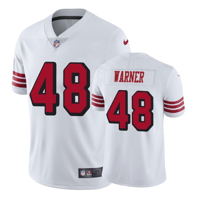 San Francisco 49ers #48 Fred Warner White Vapor Untouchable Color Rush Limited Player Jersey