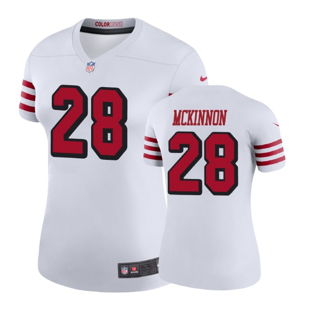 Women San Francisco 49ers #28 Jerick McKinnon White Color Rush Legend Player Jersey Women San Francisco 49ers #28 Jerick McKinnon White Color Rush Legend Player Jersey