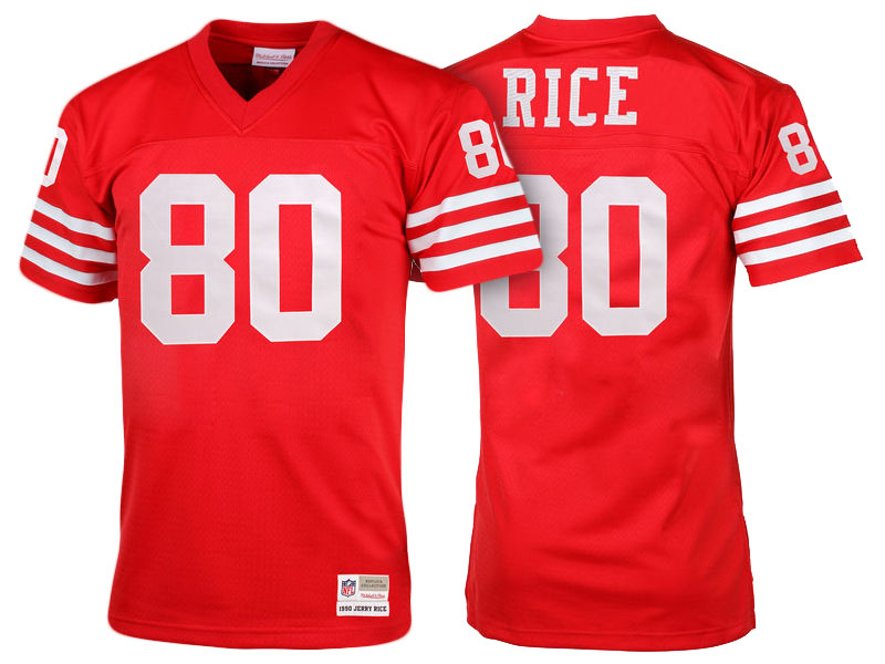 San Francisco 49ers #80 Jerry Rice Scarlet Retired Player Vintage Replica Jersey