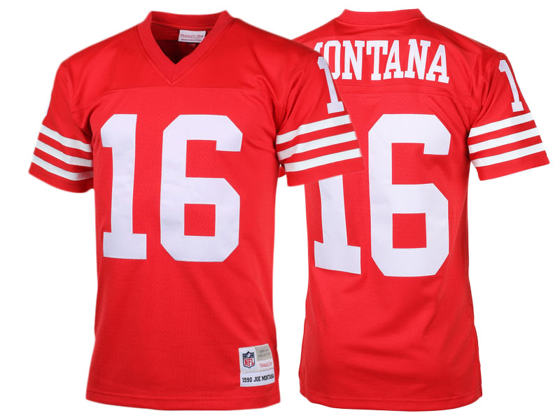 San Francisco 49ers #16 Joe Montana Scarlet Retired Player Vintage Replica Jersey San Francisco 49ers #16 Joe Montana Scarlet Retired Player Vintage Replica Jersey