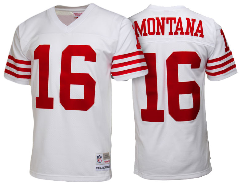 San Francisco 49ers #16 Joe Montana White Retired Player Vintage Replica Jersey