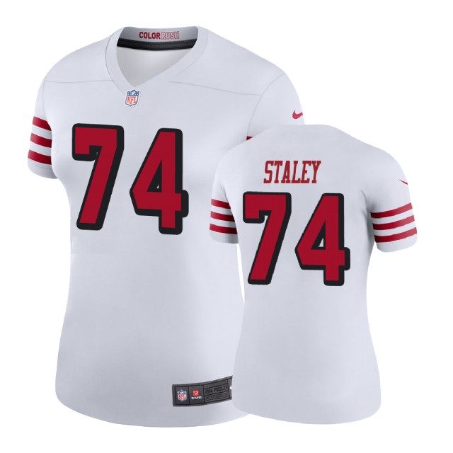 Women San Francisco 49ers #74 Joe Staley White Color Rush Legend Player Jersey Women San Francisco 49ers #74 Joe Staley White Color Rush Legend Player Jersey