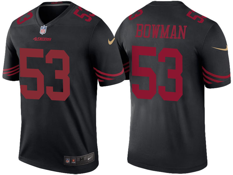 San Francisco 49ers #53 Navorro Bowman Black Color Rush Legend Jersey
