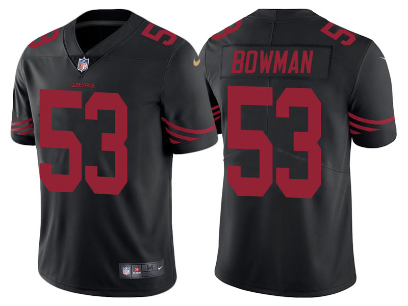 San Francisco 49ers #53 Navorro Bowman Black Color Rush Limited Jersey - Light Up Thursday Night