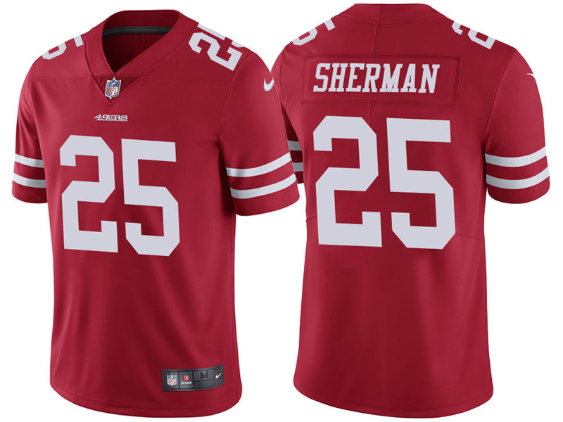 San Francisco 49ers #25 Richard Sherman Red Vapor Untouchable Limited Jersey San Francisco 49ers #25 Richard Sherman Red Vapor Untouchable Limited Jersey