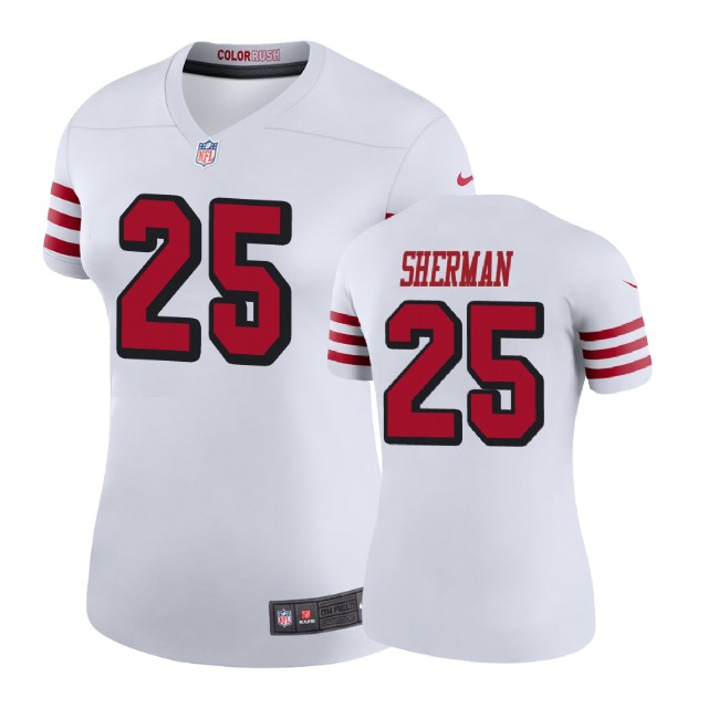 Women San Francisco 49ers #25 Richard Sherman White Color Rush Legend Player Jersey Women San Francisco 49ers #25 Richard Sherman White Color Rush Legend Player Jersey