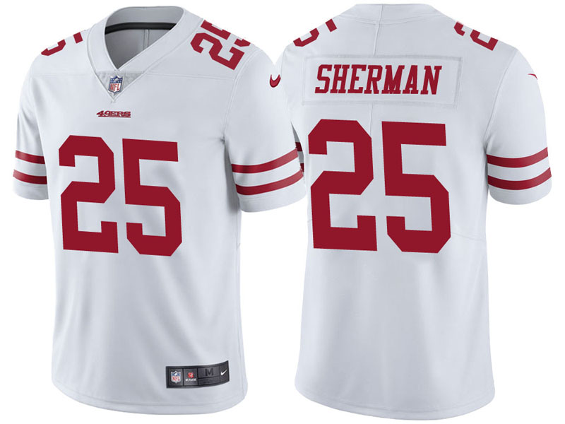 San Francisco 49ers #25 Richard Sherman White Vapor Untouchable Limited Jersey San Francisco 49ers #25 Richard Sherman White Vapor Untouchable Limited Jersey