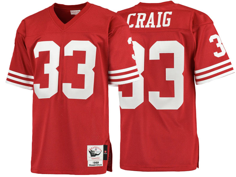 San Francisco 49ers #33 Roger Craig Scarlet 1989 Throwback Authentic Jersey