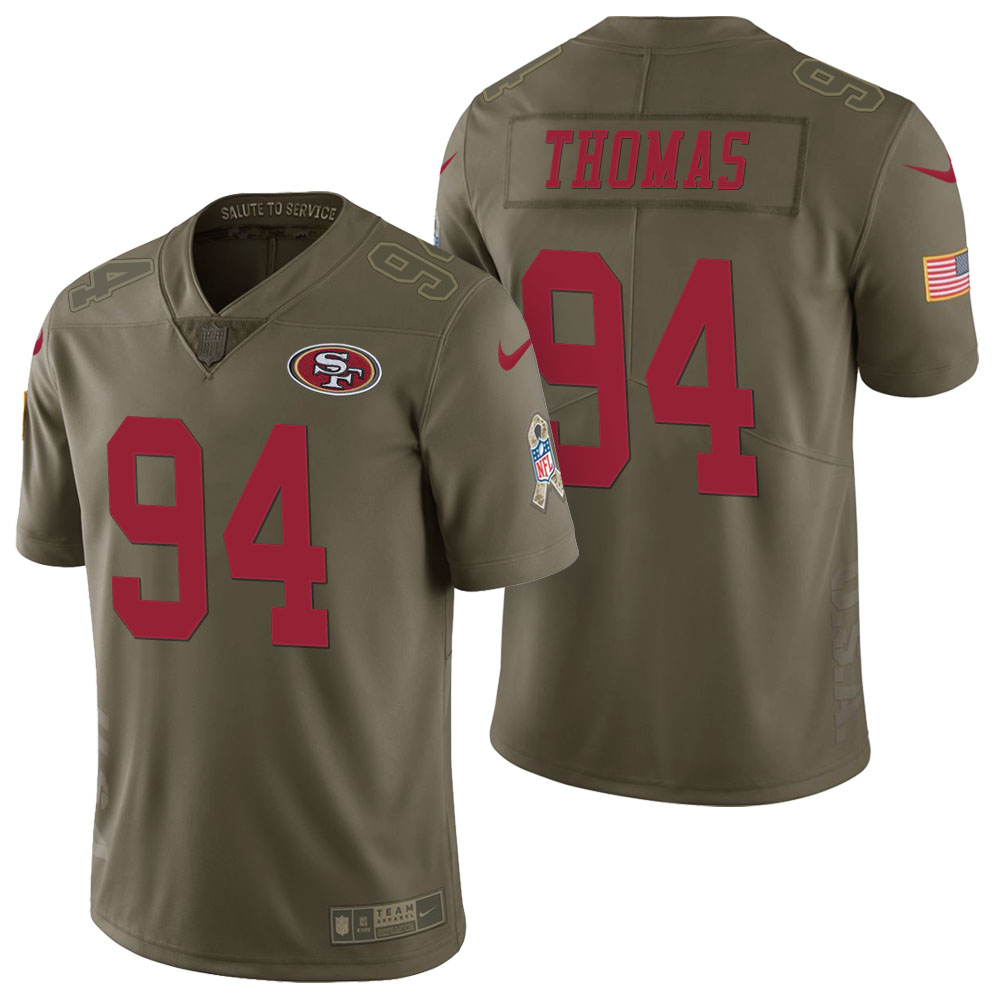 San Francisco 49ers #94 Solomon Thomas Olive 2017 Salute to Service Limited Jersey San Francisco 49ers #94 Solomon Thomas Olive 2017 Salute to Service Limited Jersey