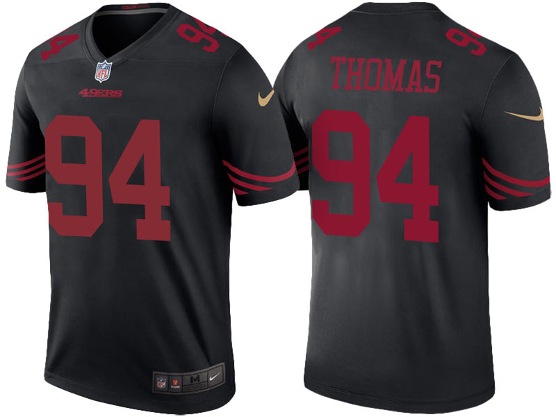 San Francisco 49ers #94 Solomon Thomas Black Color Rush Legend Jersey San Francisco 49ers #94 Solomon Thomas Black Color Rush Legend Jersey