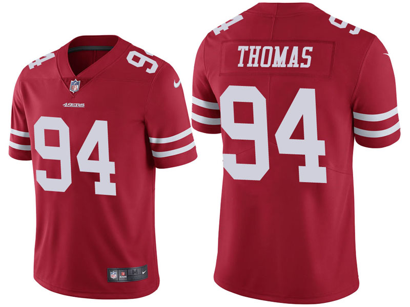 San Francisco 49ers #94 Solomon Thomas Red Vapor Untouchable Limited Jersey San Francisco 49ers #94 Solomon Thomas Red Vapor Untouchable Limited Jersey