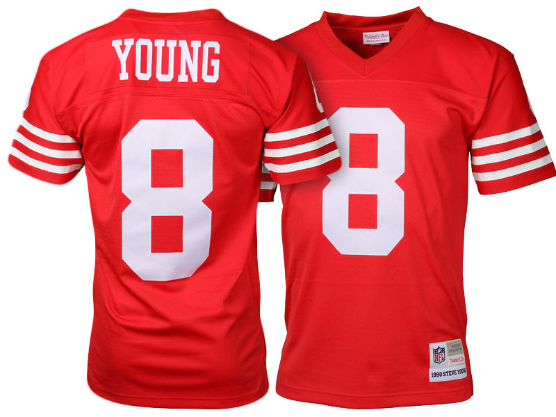 San Francisco 49ers #8 Steve Young Scarlet Retired Player Vintage Replica Jersey