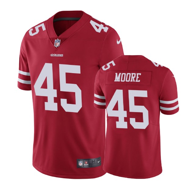 San Francisco 49ers #45 Tarvarius Moore Red Vapor Untouchable Limited Jersey San Francisco 49ers #45 Tarvarius Moore Red Vapor Untouchable Limited Jersey