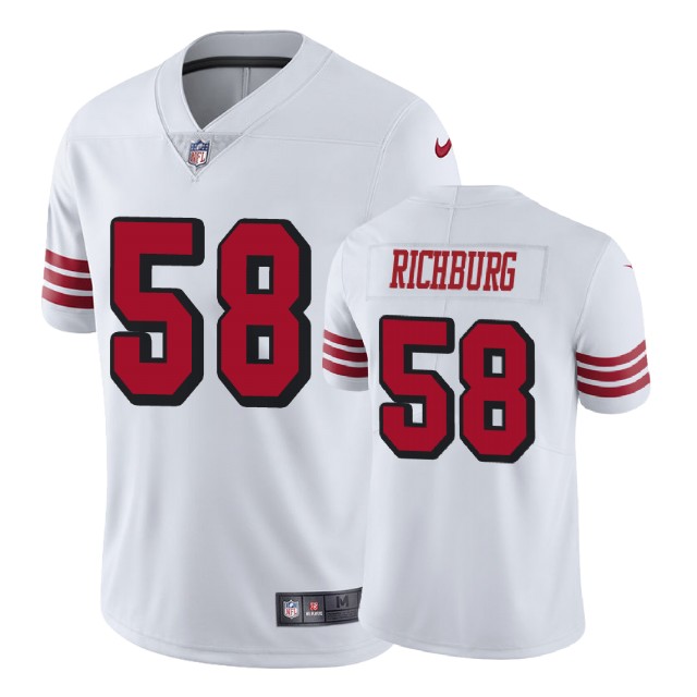 San Francisco 49ers #58 Weston Richburg White Vapor Untouchable Color Rush Limited Player Jersey