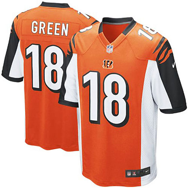 Cincinnati Bengals #18 AJ Green Orange Alternate Game Jersey