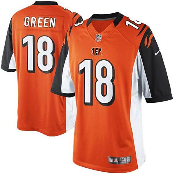 Cincinnati Bengals #18 AJ Green Orange Limited Jersey