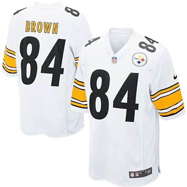 Pittsburgh Steelers #84 Antonio Brown White Game Jersey