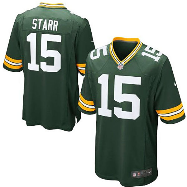 Green Bay Packers #15 Bart Starr Green Retired Player Game Jersey