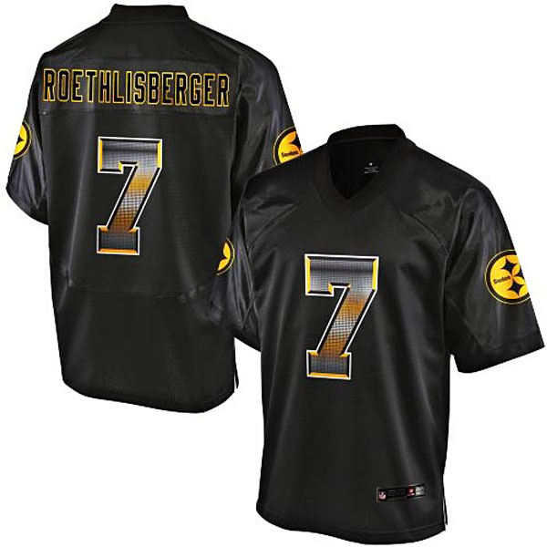Pittsburgh Steelers #7 Ben Roethlisberger Pro Line Black Strobe Jersey