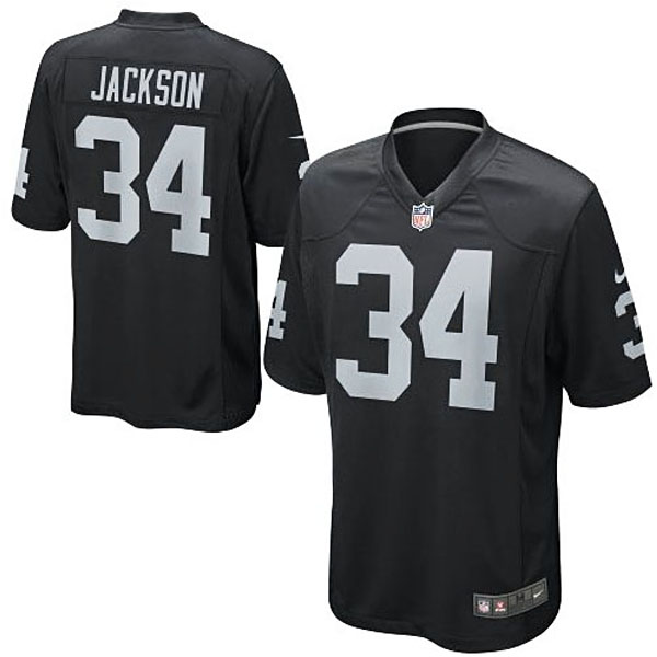 Oakland Raiders #34 Bo Jackson Black Retired Player Game Jersey