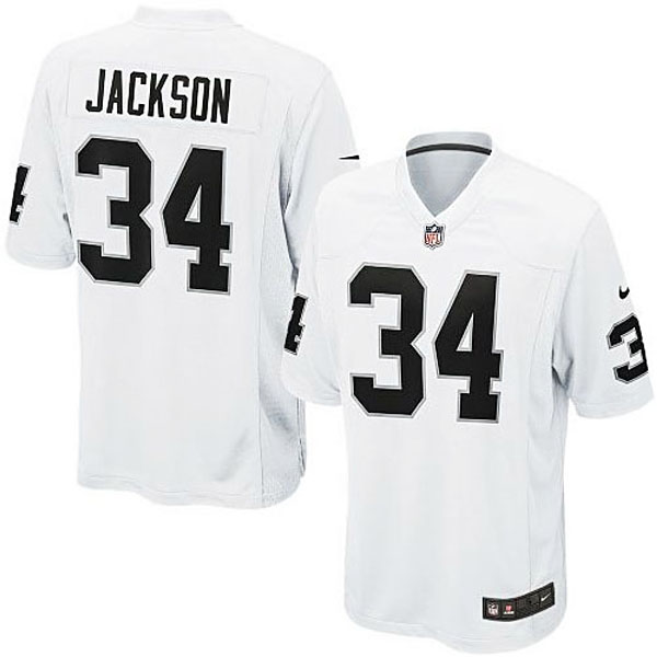 Oakland Raiders #34 Bo Jackson White Retired Player Game Jersey