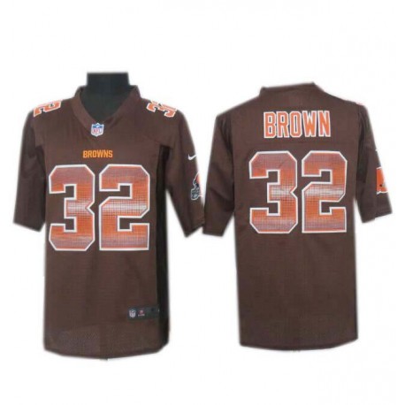 Cleveland Browns #32 Jim Brown Brown Fashion Strobe Jersey Cleveland Browns #32 Jim Brown Brown Fashion Strobe Jersey