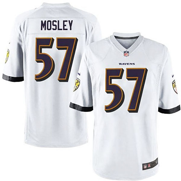 Baltimore Ravens #57 C.J. Mosley White Game Jersey