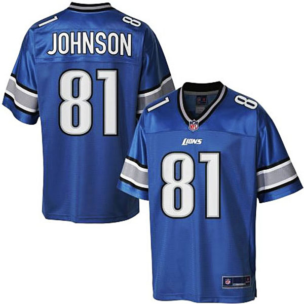 Detroit Lions #81 Calvin Johnson Pro Line Light Blue Player Jersey